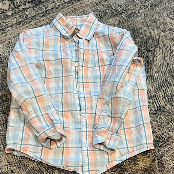 Janie and Jack Other - Janie and Jack Peach and Blue Plaid Shirt‎